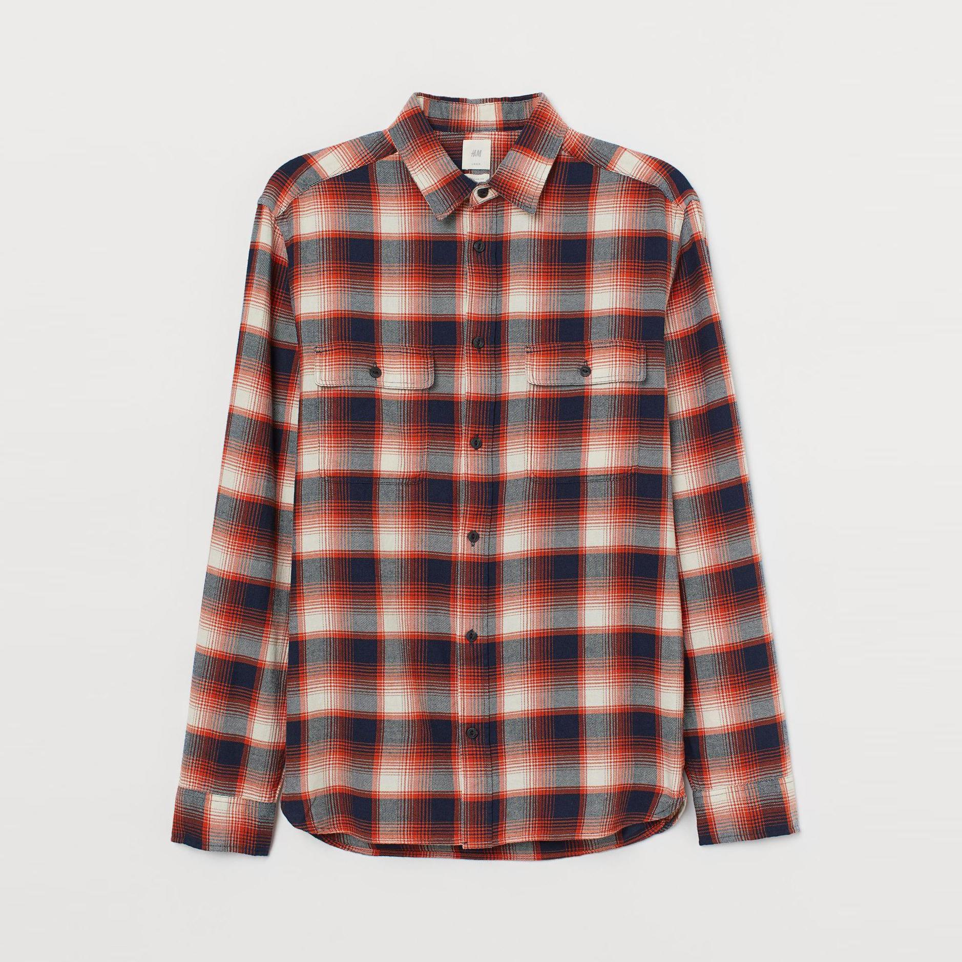 

Рубашка H&M 8185281-AEIV L Оранжевая-синяя-белая