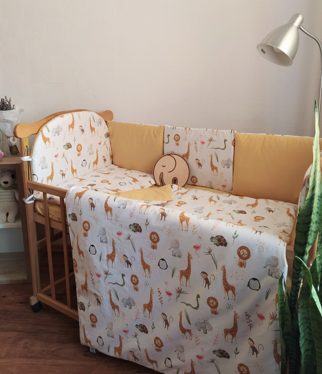 

Комплект постельного белья для новорождённого "Есо", Добрый Сон, 01-02/7 желтый Африка