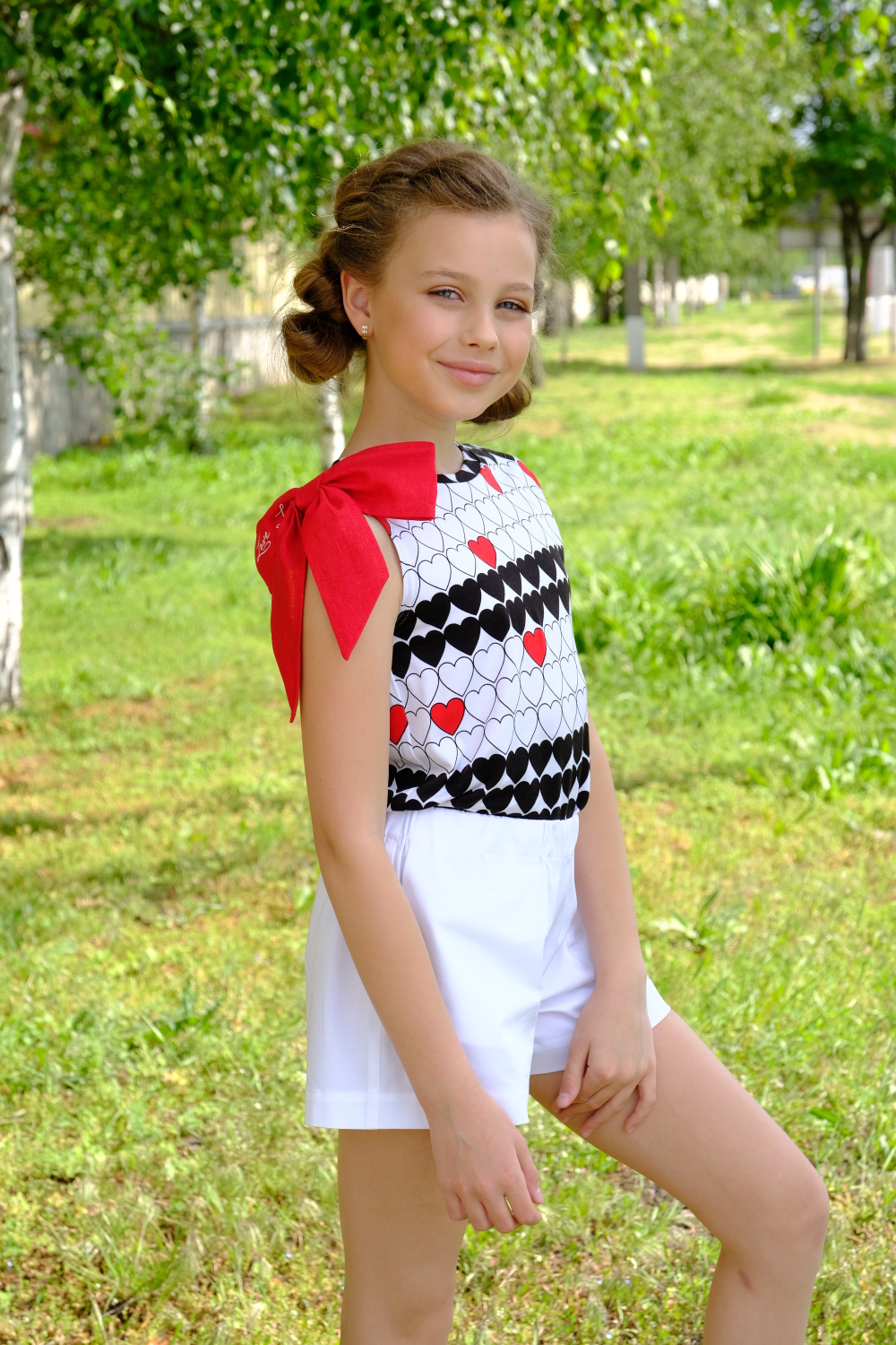 

Футболка з відстібним бантом асиметрія Lukas Kids 146 комбинированный(0185)