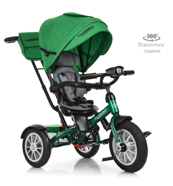 

Трехколесный велосипед Turbotrike M 4057-20 Зеленый Надувные колеса