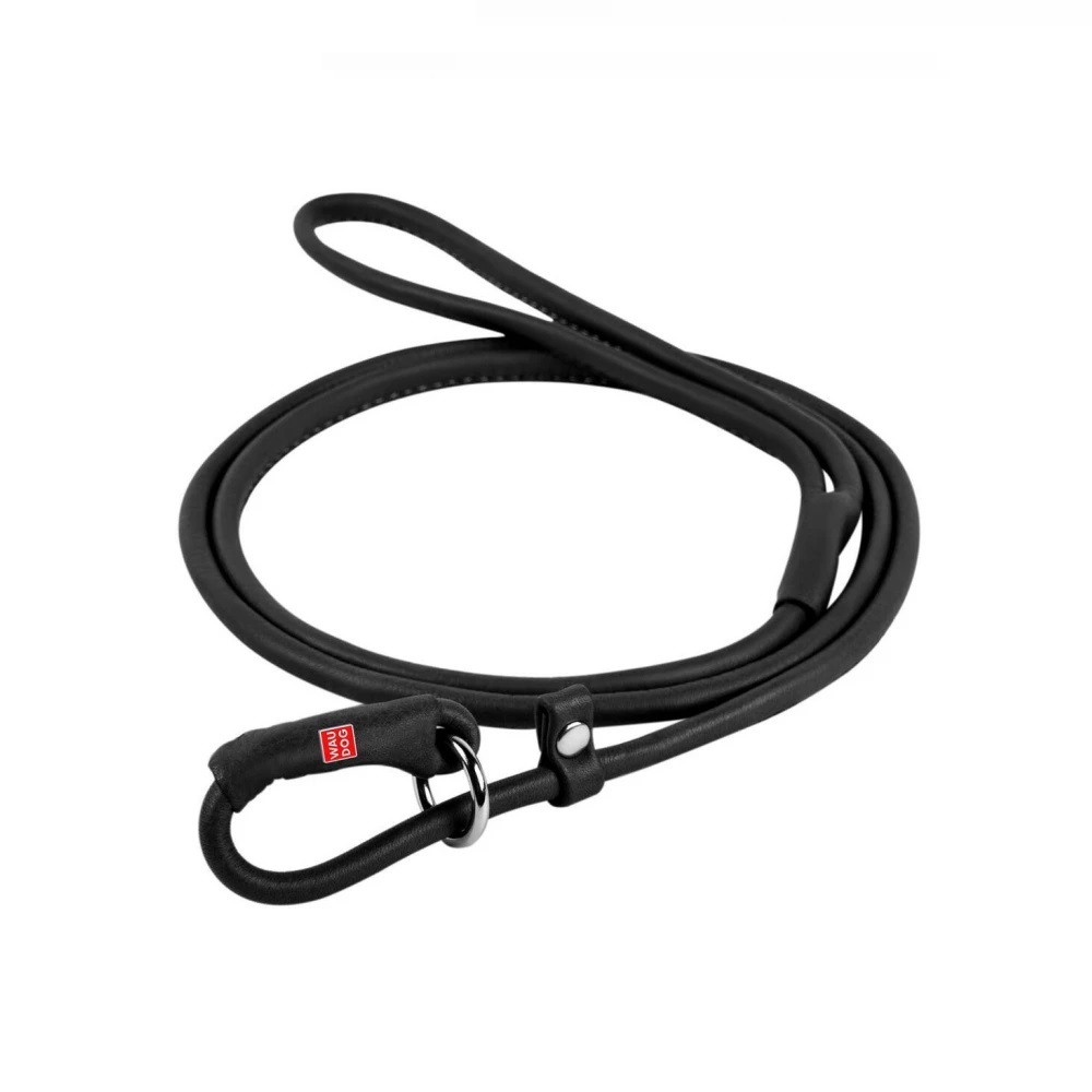 

Поводок-удавка круглый для собак из натуральной кожи Collar Waudog Soft 10 мм/135 см, черный