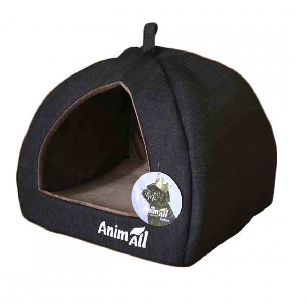 

Домик для собак AnimAll Piter S размер 38x38x29 см, темно-серый