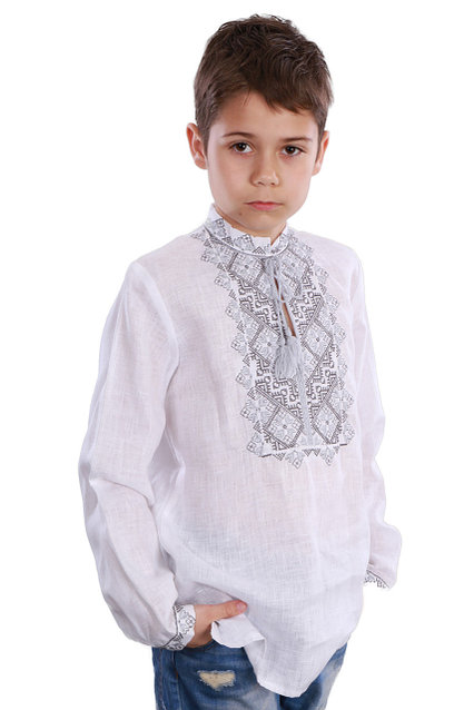 

Вышиванка Narodnyy Butik Твори Мир сіра вишивка 128 Белая 2004.1