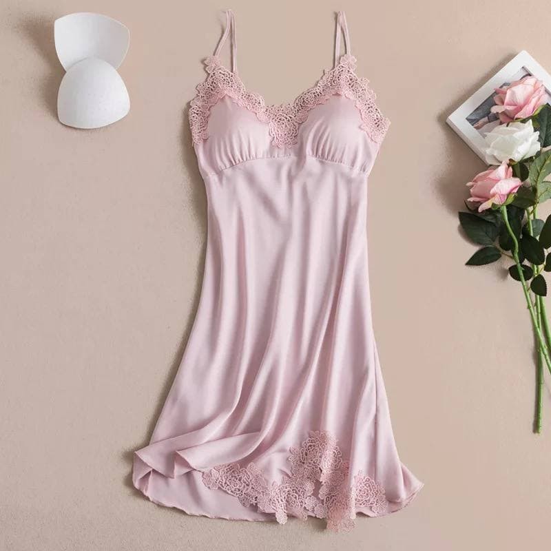 

Женский пеньюар с кружевом Rose S Розовый