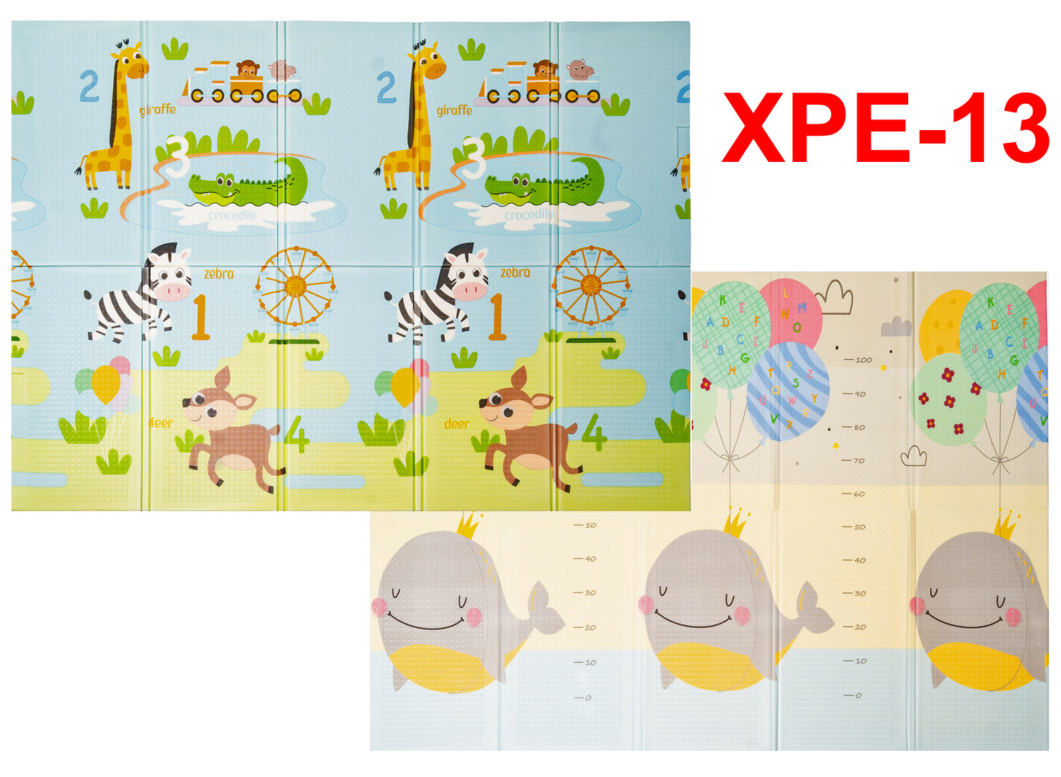 

Детский складной двусторонний развивающий термоковрик QKids XPE-13 180x200x1 см