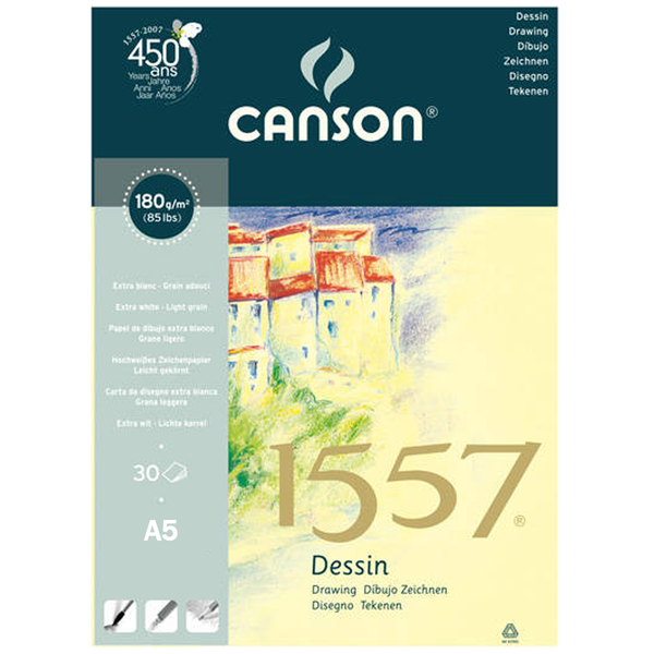 

Альбом для набросков на спирали Canson 1557 Dessin 180 гр A5 30л. (4127-422) (4127-422)