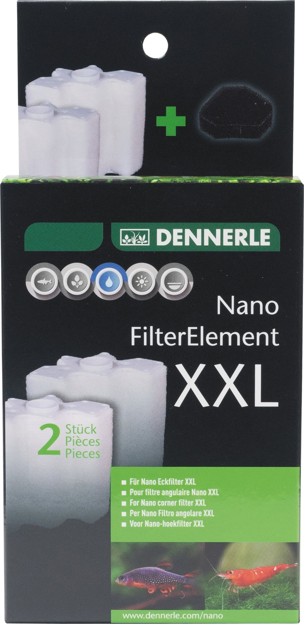 

Комплект сменных фильтрующих элементов для внутреннего фильтра Dennerle Nano Clean Eckfilter ХХL