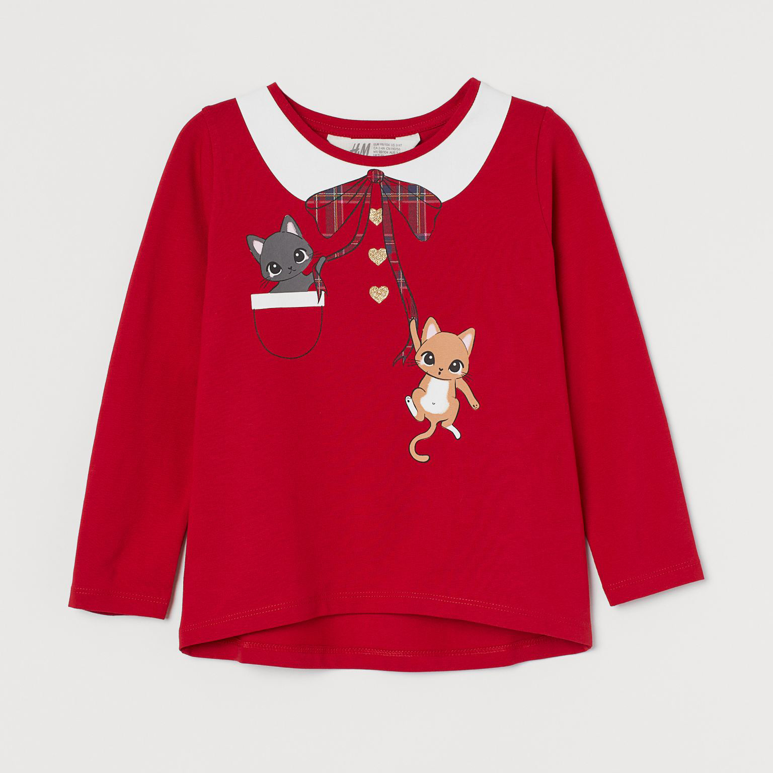 

Лонгслив H&M 1505-8705252 122-128 см Красный принт