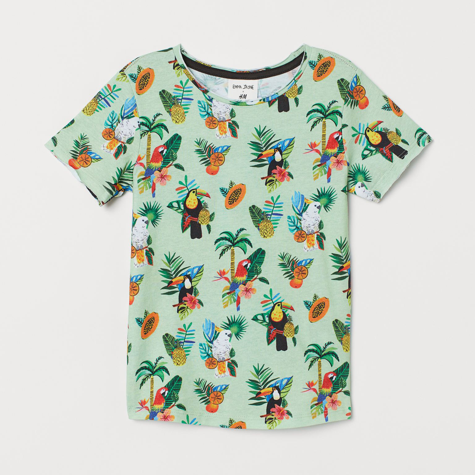 

Футболка H&M 2104-8642881 134-140 см Светло-зеленый принт