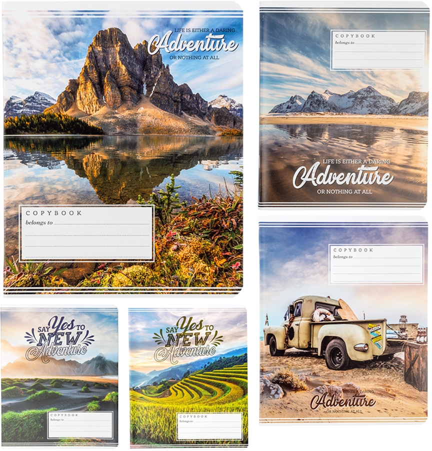

Набор тетрадей общих Mandarin В5 в клетку 60 листов на скобе обложка полноцветная с защитным лаком 5 дизайнов 10 шт (Т60-06)