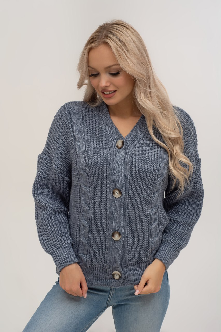 

Fashions • Кофта женская вязаная Энн Fashions 48 джинс (№134-нс)