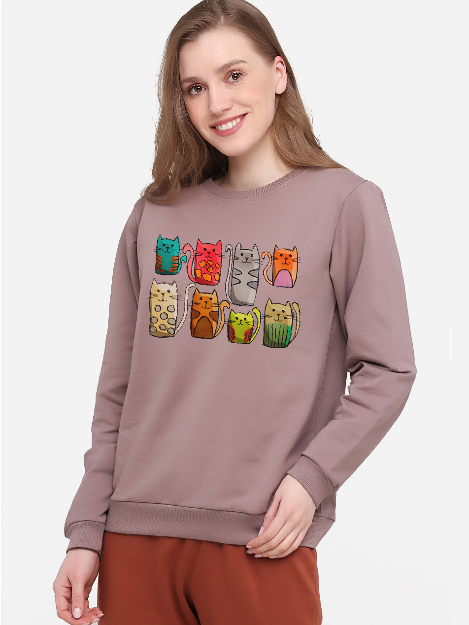 

Свитшот Malta Ж458-13-P3 Many-Cats ХL (48) Светло-коричневый