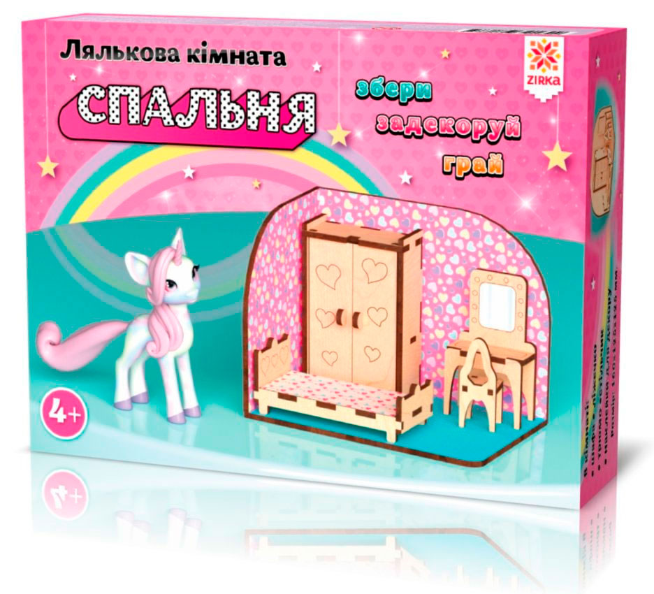 

Спальня, комната с меблями, деревянный 3D конструктор, Зирка (12-68417)