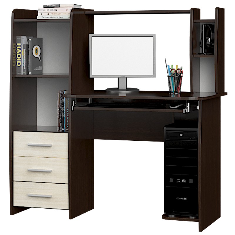 

Стол компьютерный Эверест Лира венге комби