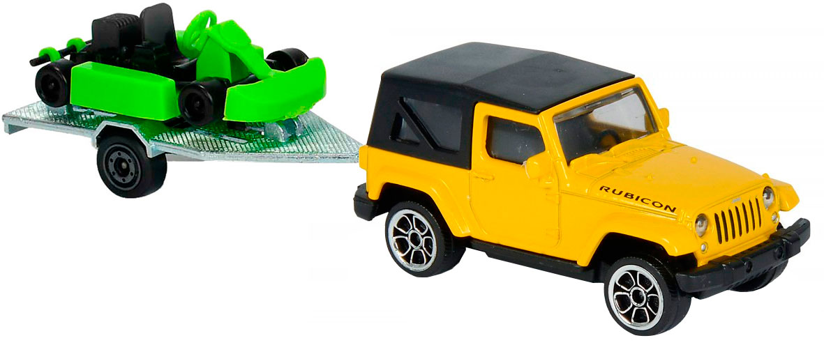 

Внедорожник Jeep Rubicon, 13 см, Majorette, жовта машинка з картом (12-43011)
