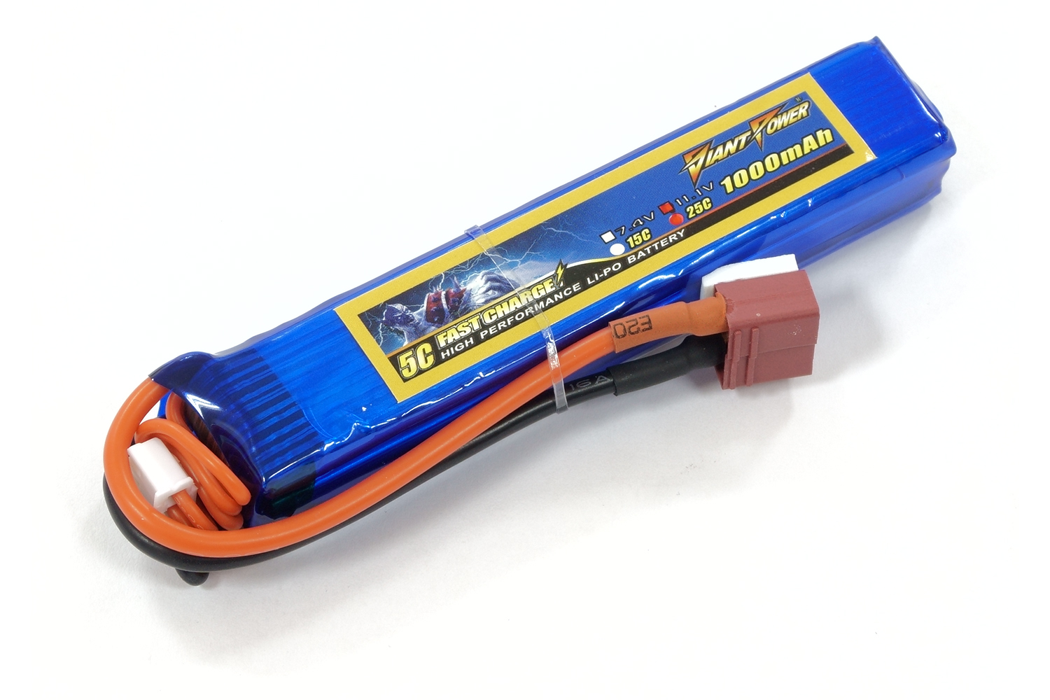 

Акумулятор для страйкбола Giant Power (Dinogy) Li-Pol 1000 мАг 11.1 В 103x20x16,5 мм T-Plug