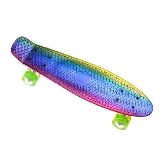 

Пенниборд-Скейт (Penny Board) 26 (106), Двухсторонний Окрас, Светящиеся Колёса PU, хамелеон