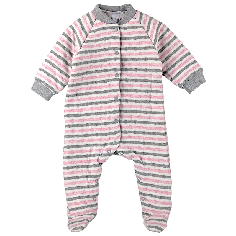 

Комбинезон (человечек) капитоновый для девочки SMIL 122040/1 62 см розовая полоска