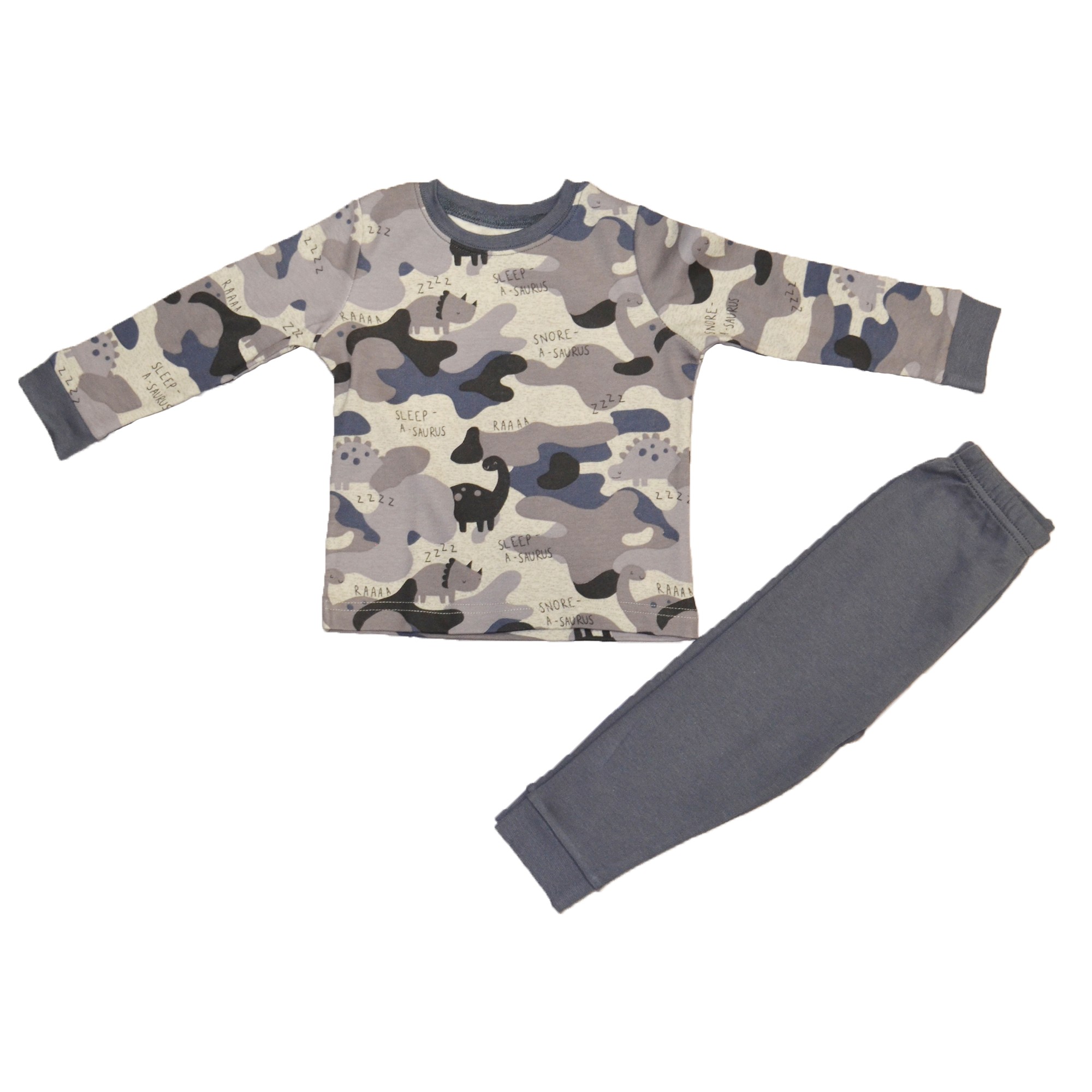 

Пижама для мальчика (1 шт) George цвета хаки с динозаврами и манжетами 1-1.5 года (80-86см) 378