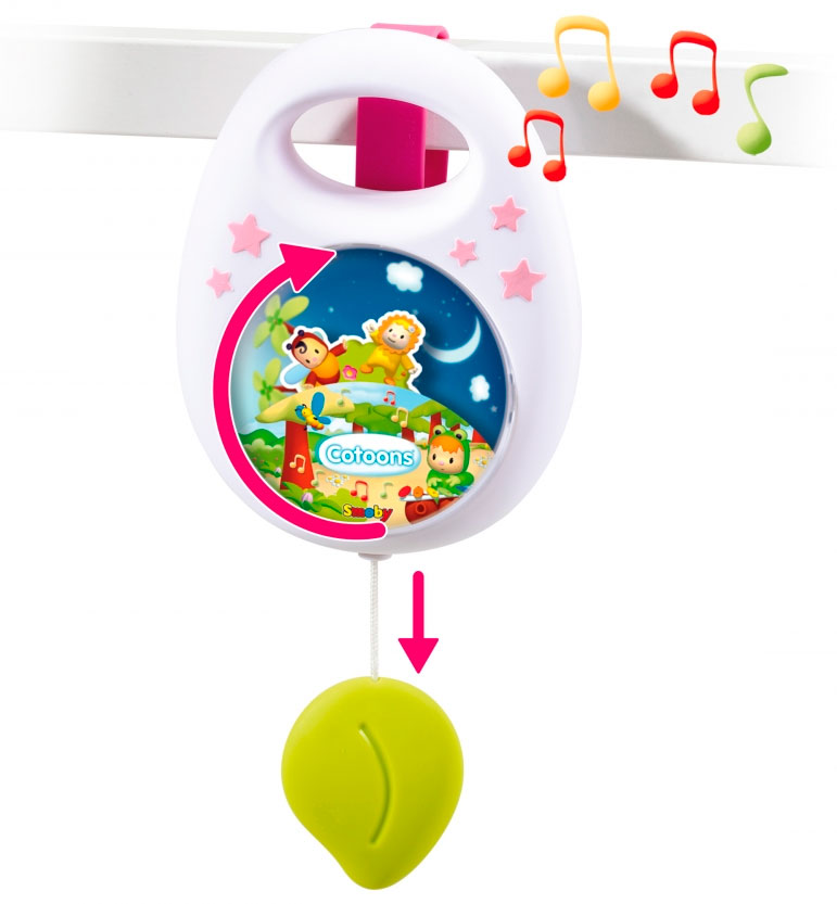

Музыкальная подвеска Cotoons Спокойной ночи, механическая (розовый цвет), Smoby Toys, роз (12-41654)