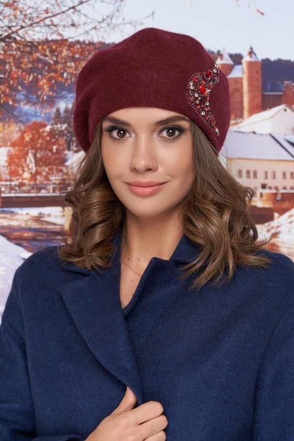 

Берет «Кассия» Braxton 25157014 56-59 см бордовый 6026