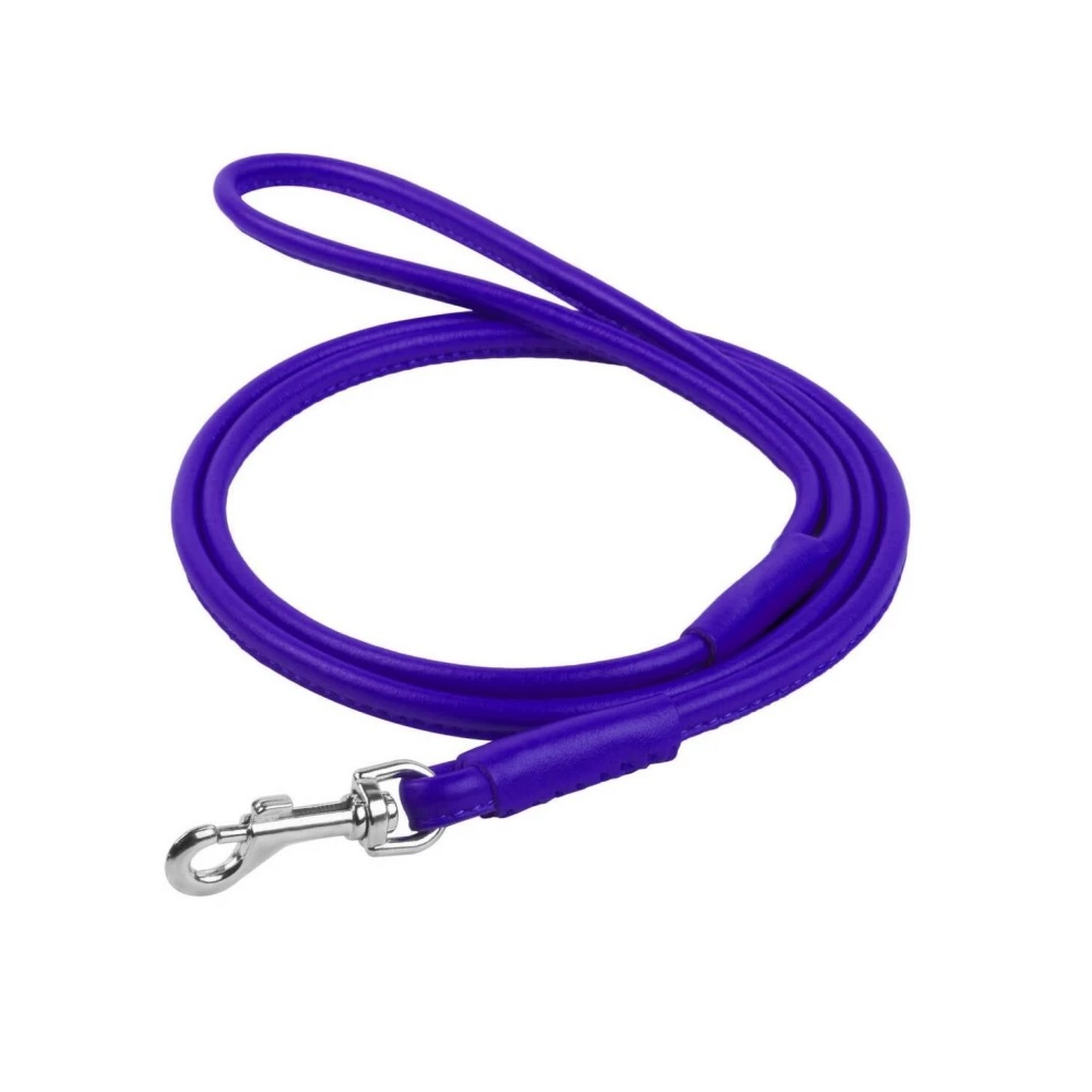 

Поводок круглый для собак из натуральной кожи Collar Waudog Glamour 8 мм/183 см, фиолетовый