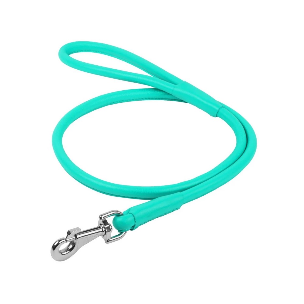 

Поводок для собак круглый из натуральной кожи Collar Waudog Glamour 13 мм/122 см, ментоловый