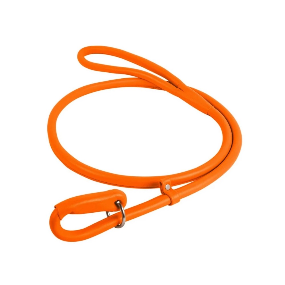 

Поводок-удавка для собак круглый из натуральной кожи Collar Waudog Glamour 10 мм/135 см, оранжевый