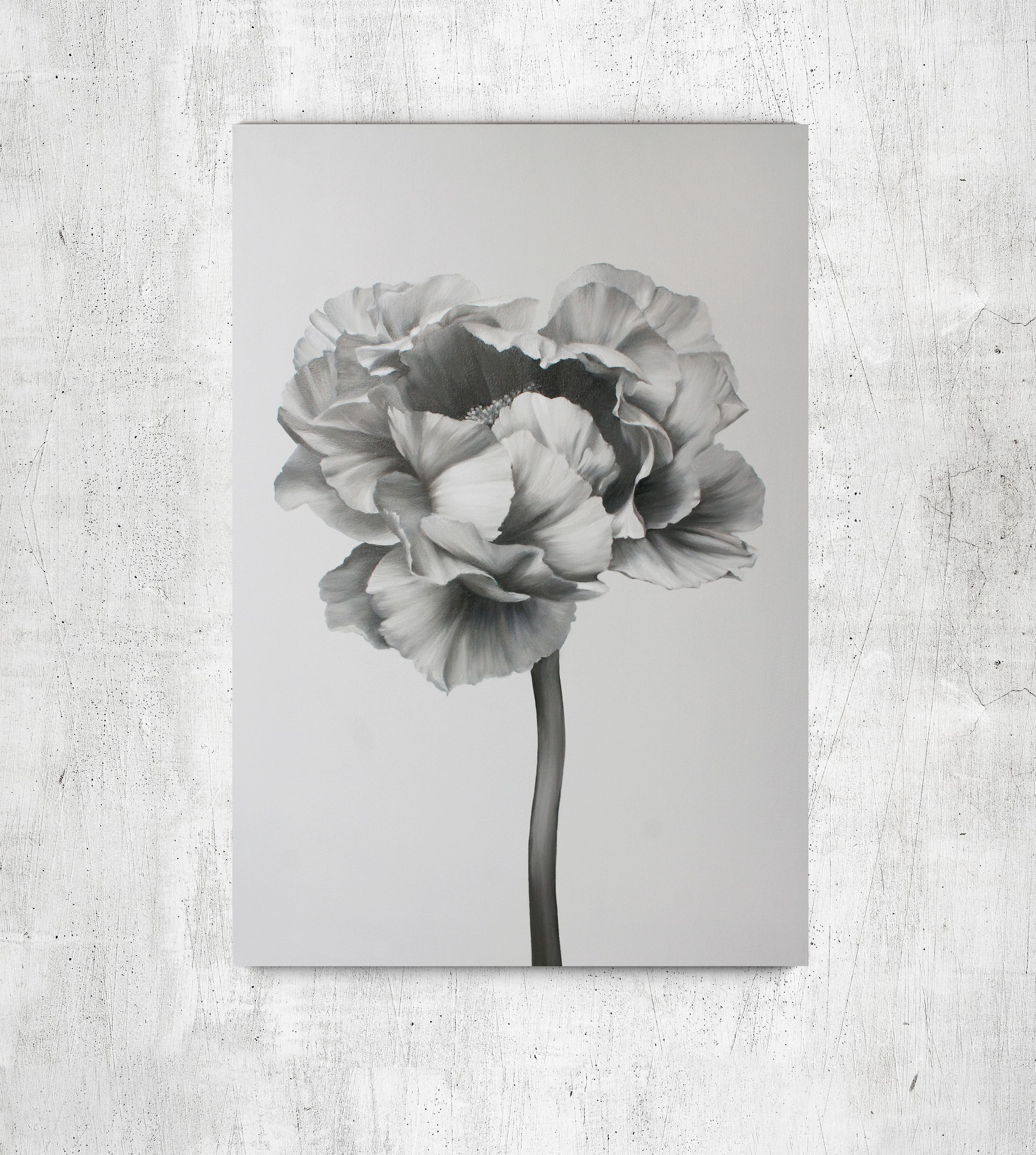 

Картина цветы пионы масляными красками на холсте Mati Black and white peony 2 Ручной работы 90х130 см (AO-266-F 90-130)
