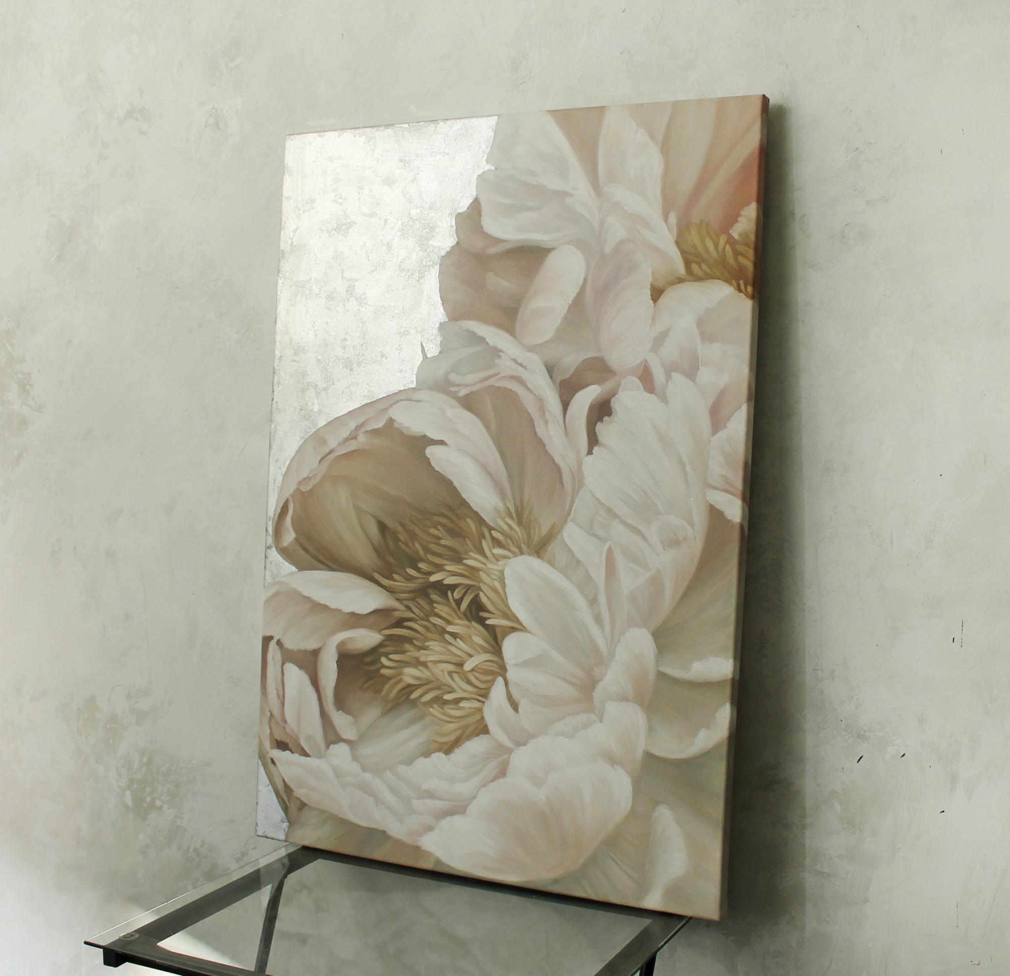 

Картина цветы масляными красками красками на холсте Mati Silk flowers Ручной работы 140х100 см (АO-346-P 140-100)