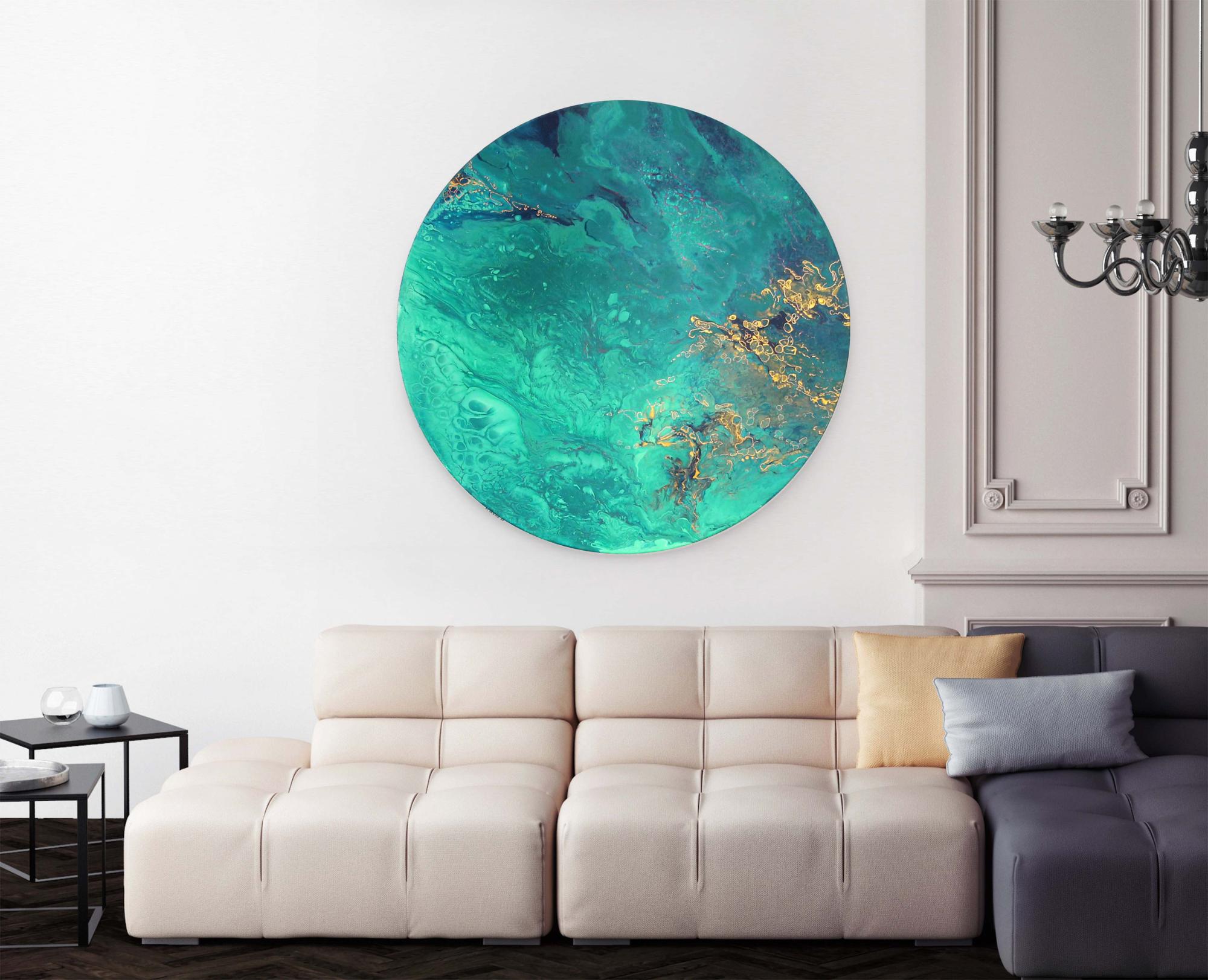 

Картина абстракция акриловыми красками на холсте Mati Aqua Ручной работы 100х100 см (AA-002 100-100)