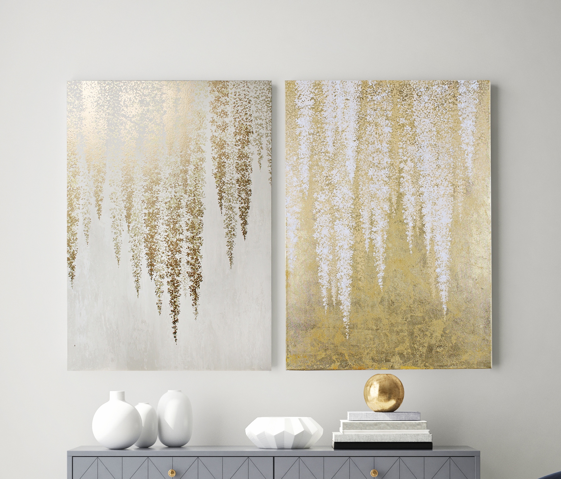 

Картина акриловыми красками на холсте Mati White wisteria Ручной работы 180х130 см (АА-275-Р 180-130)