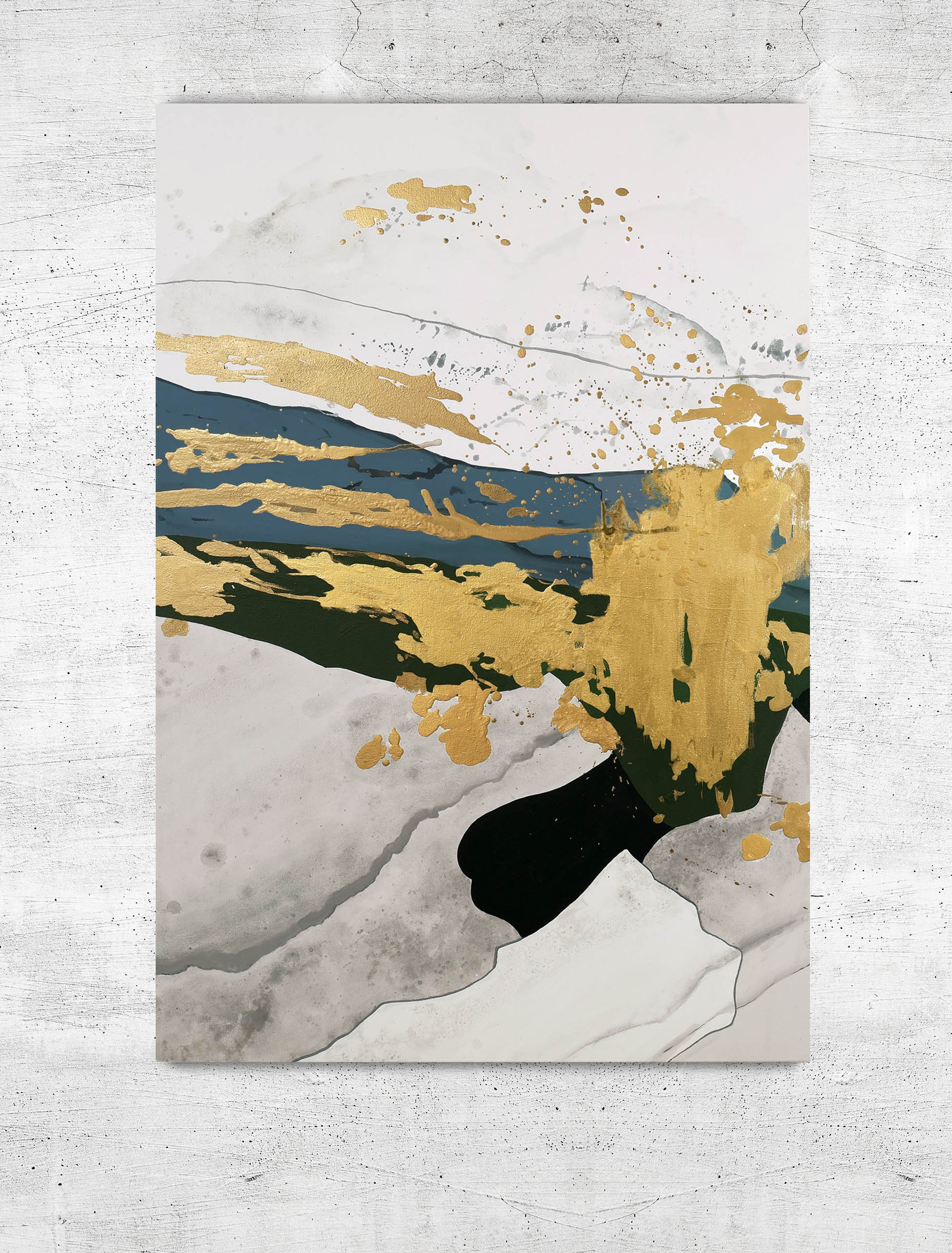 

Картина абстракция акриловыми красками на холсте Mati Gray plexus Ручной работы 70х100 см (АА-183-Р 70-100)