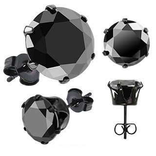 

Серьги-гвоздики черные EVERIOT SERDK-K от 3 до 10 мм с фианитом (5 мм)