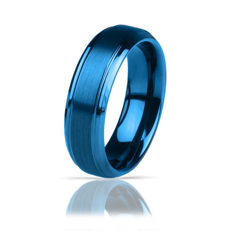 

Синее кольцо из вольфрама Lonti R-TG-0022 (21,5 (12 США), ширина 6 мм)