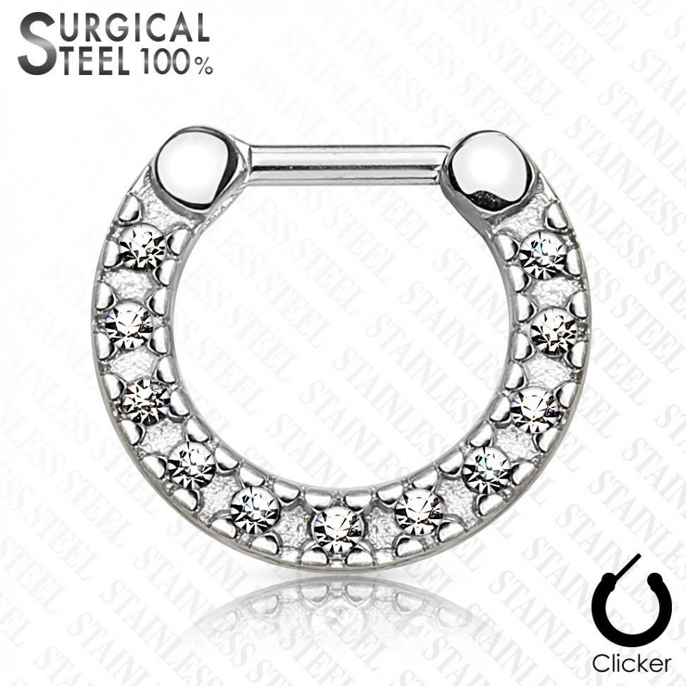 

Пирсинг септума PiercedFish SEPS-40 с фианитами (Цвет: Сталь, Толщина: 1,6мм)