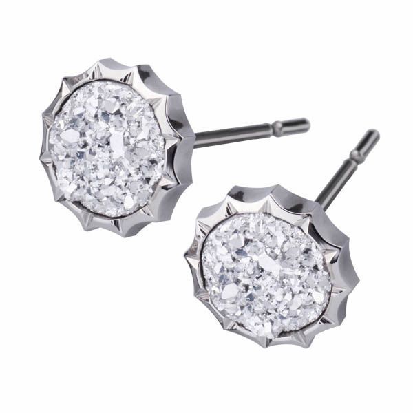 

Серьги-гвоздики из стали Everiot AAB-288ESS с серебристой крошкой