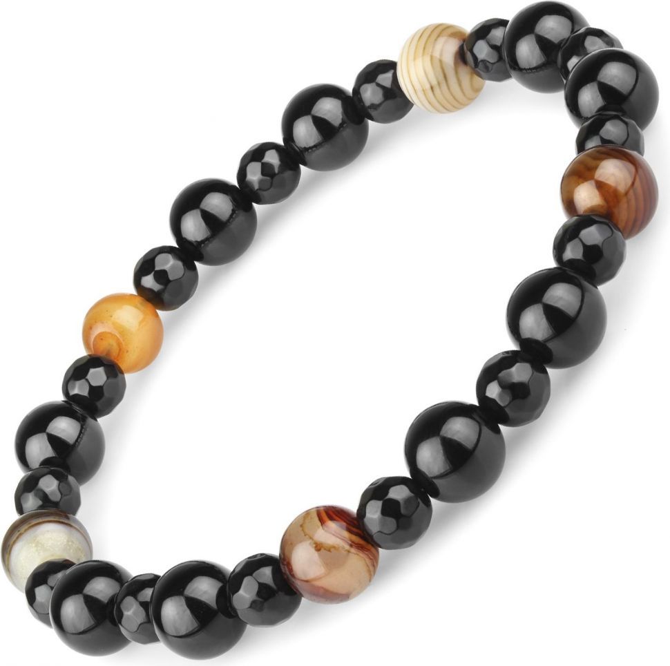 

Браслет на резинке Everiot Select LNS-0208 из натурального агата и сардоникса (Размер 22 см)