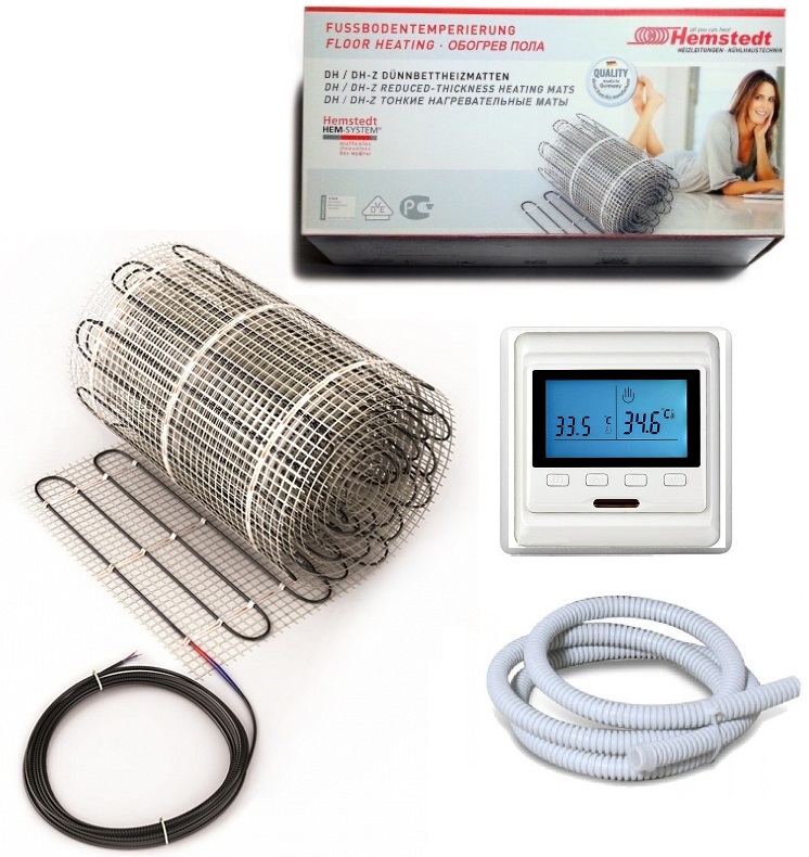 

Теплый пол Hemstedt двухжильный мат DH 7 м2 1050Вт в комплекте с программируемым терморегулятором Castle(GIT00133)