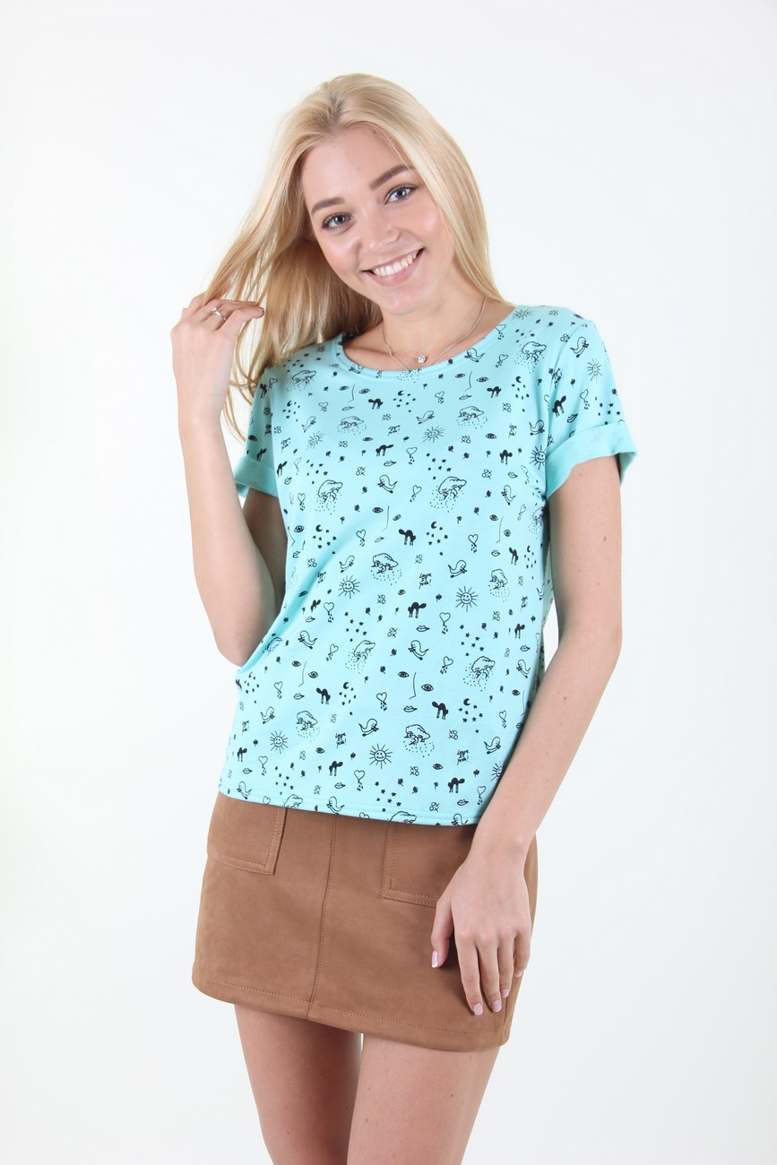 

Футболка женская MissFashion 3011 (Голубой, Футболка женская MissFashion 3011 (Голубой 48)