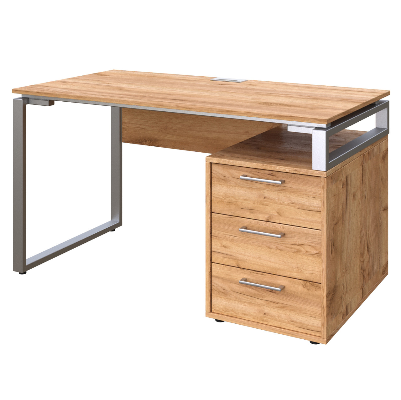 

Офисный письменный стол Loft Details L120 дуб крафт золотой с царгой