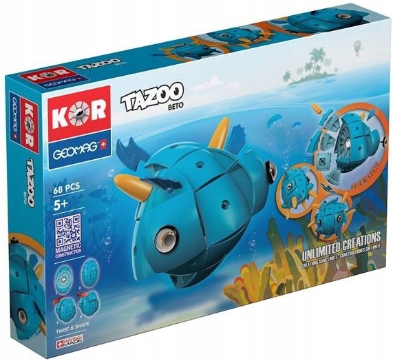 

Магнитный конструктор Geomag Kor Tazoo Beto 68 деталей GEO-601