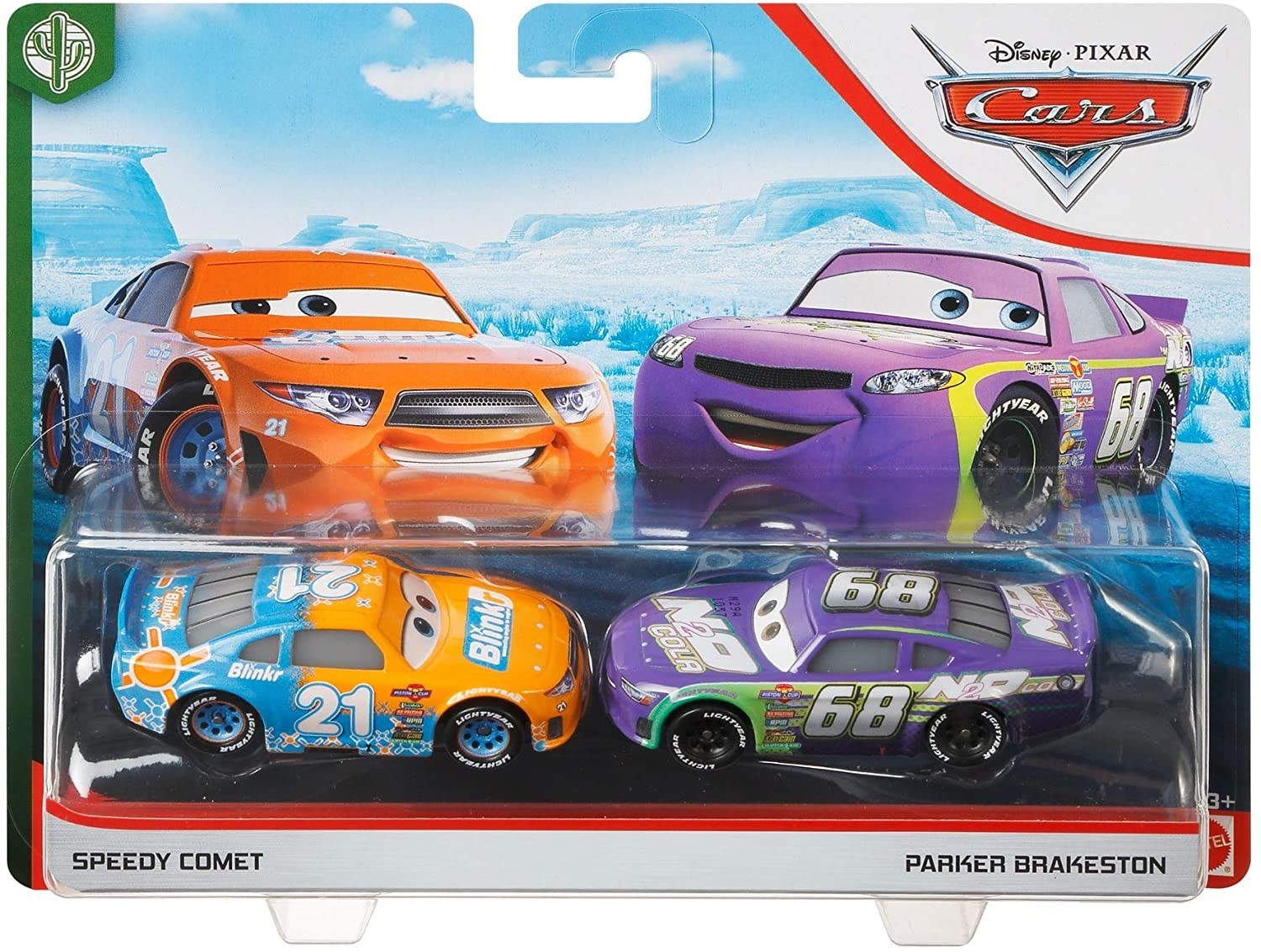 

Набор машинок Тачки Mattel Disney Pixar Cars Speedy Comet and Parker Brakeston Спиди Комет и Паркер Питстоп (GKB74)