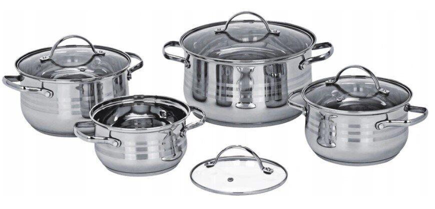 

Набор кастрюль 4 шт. Chomik из нержавеющей стали с крышками и индукционным дном (KIR-2438)