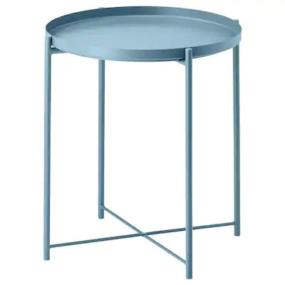 

Столик IKEA GLADOM с подносом круглый Синий (304.119.91)