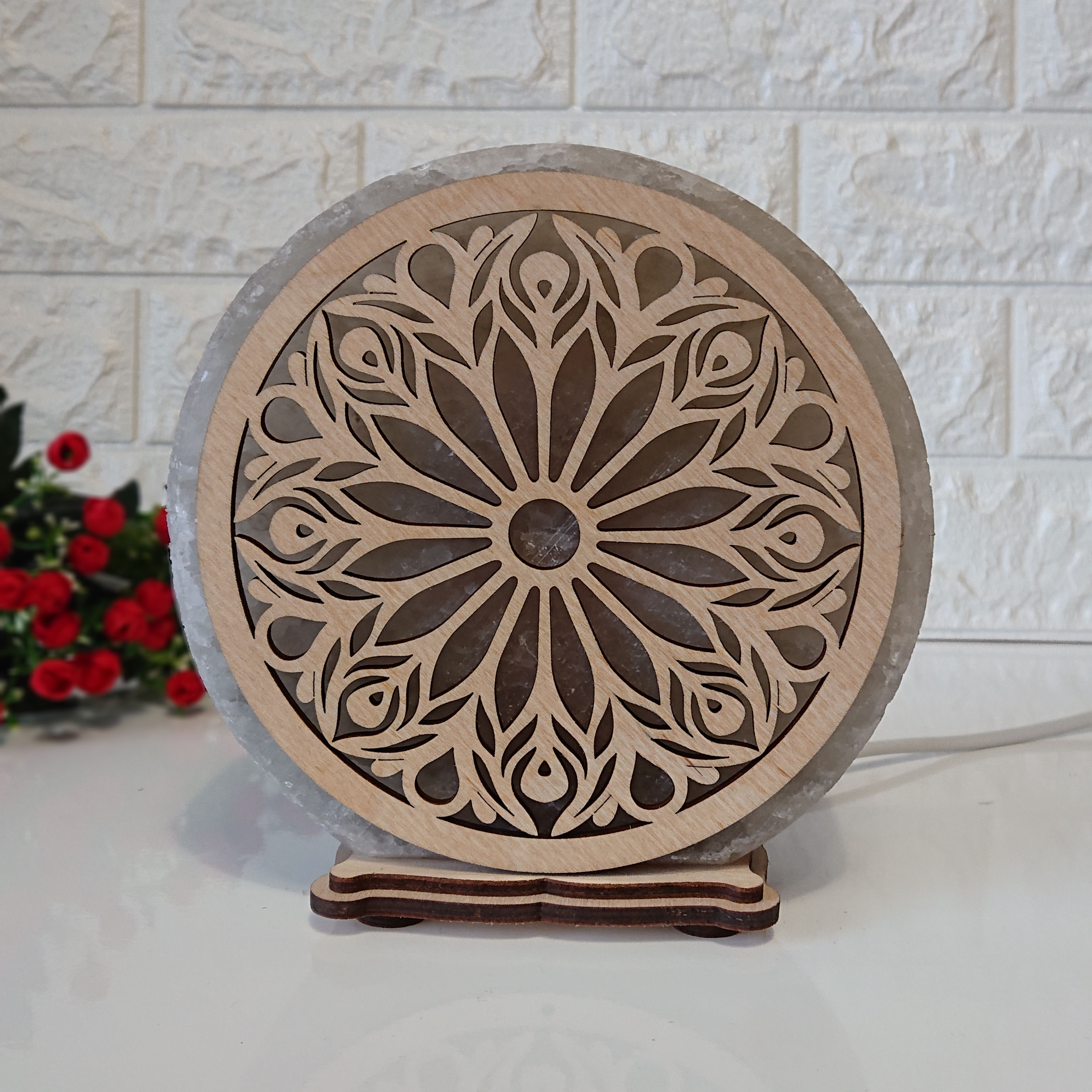 

Соляная лампа EcoDecorLamp круглый Узор 181 красный