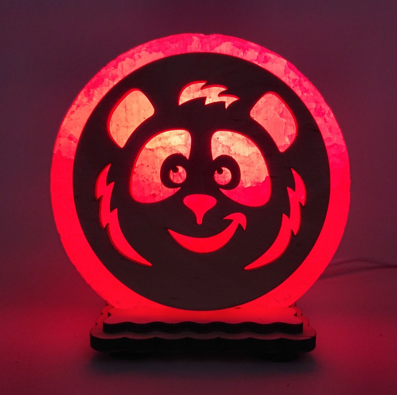 

Соляная лампа EcoDecorLamp круглый маленький Панда красный