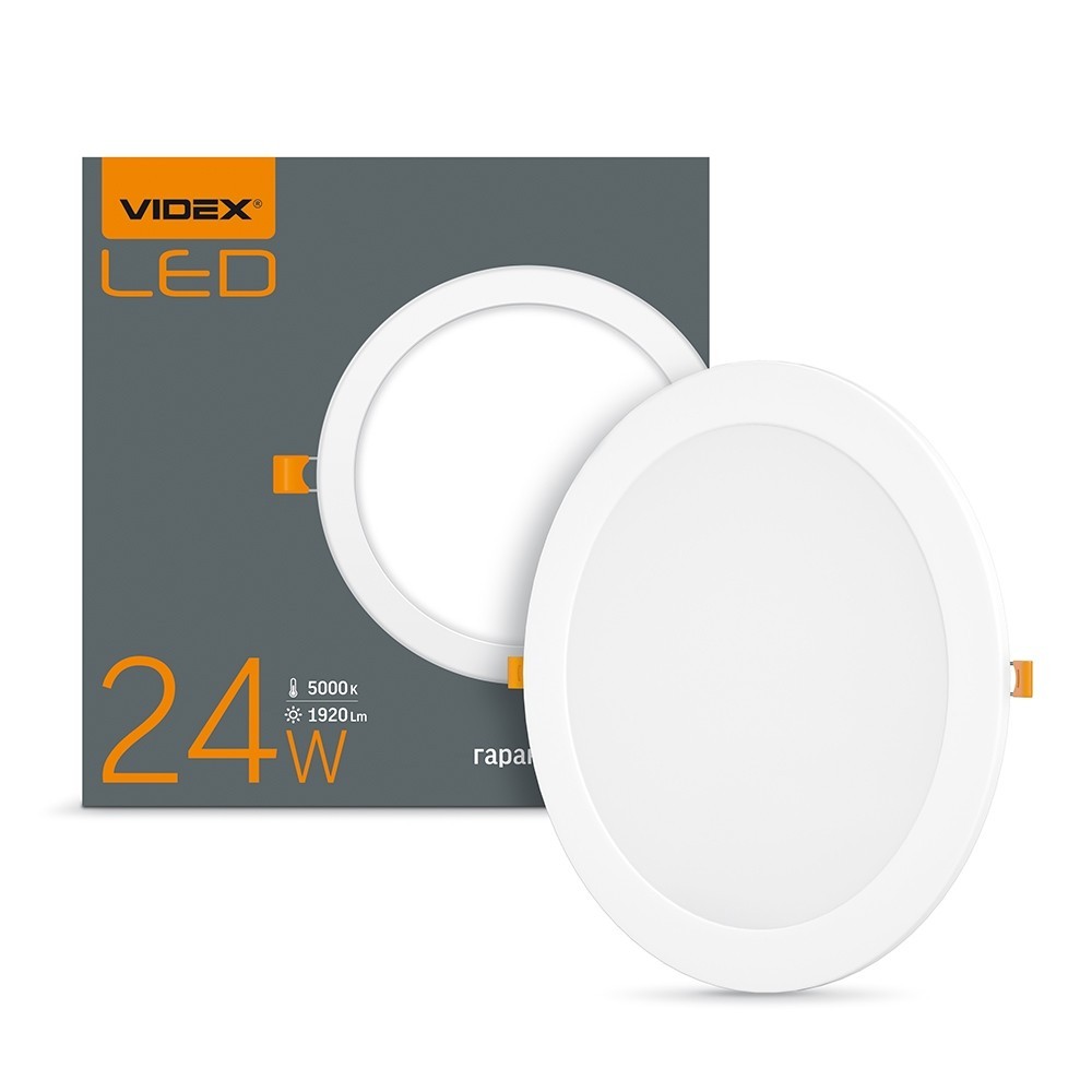 

LED світильник вбудований круглий VIDEX 24W 5000K