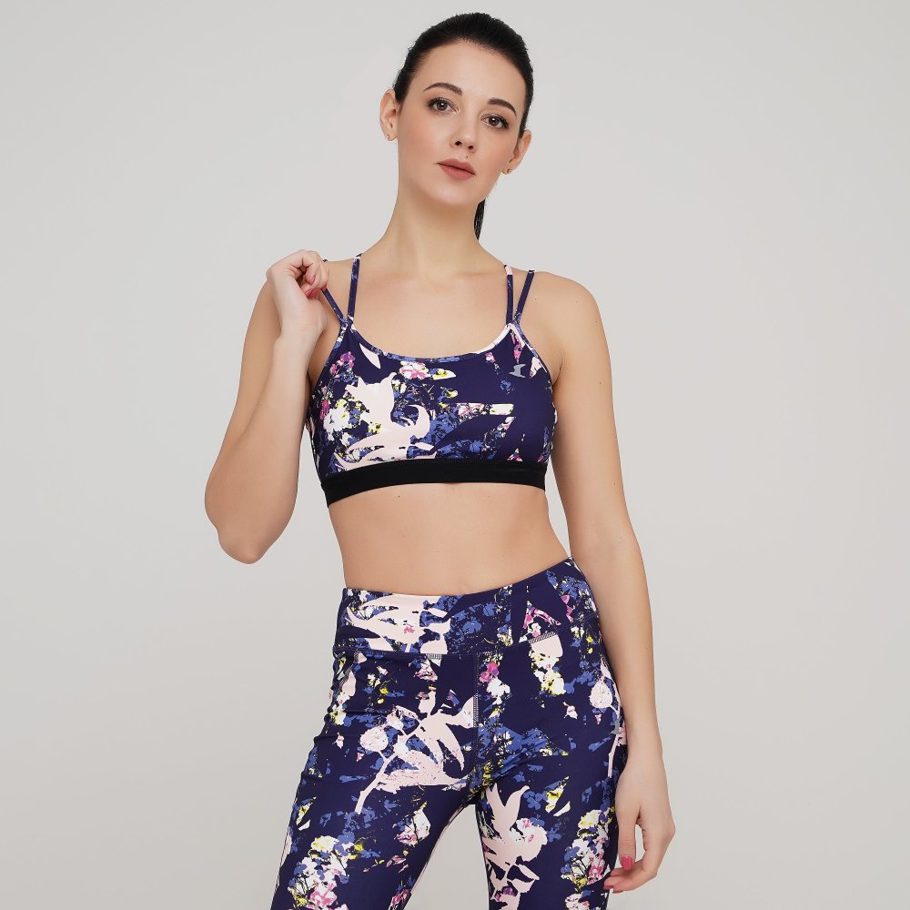 

Женский спортивный топ Lagoa women's print bra Темно-Синий 46