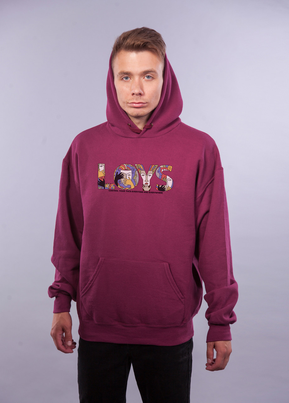 

Толстовка бордовая LOYS "Art face" XXL